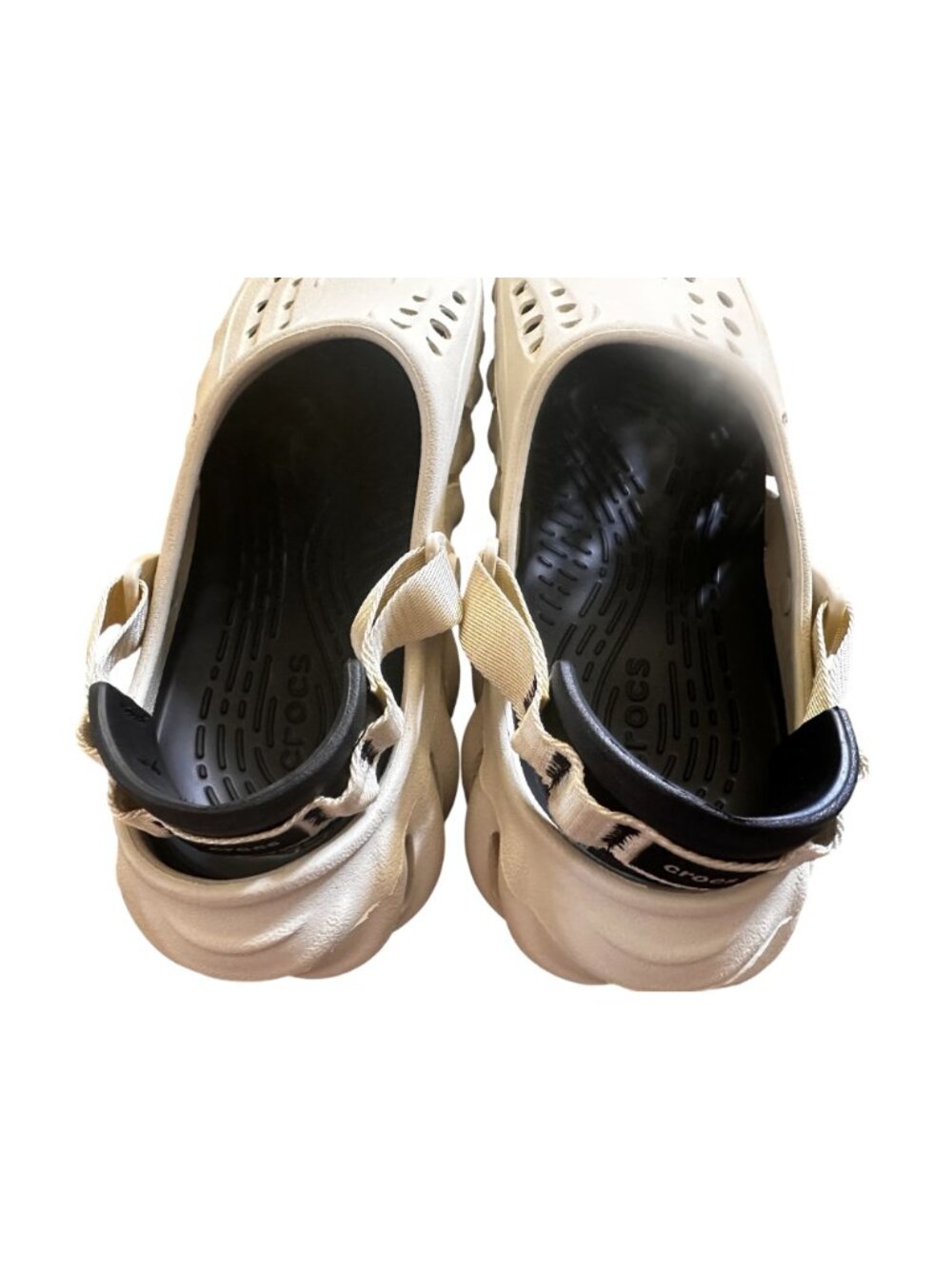 CROCS Platform Echo Clog Mens 13 Beige Comfort Slip On Workwear Casual Slippers - Picture 10 of 15
